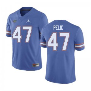 Men's Florida Gators #47 Justin Pelic NCAA Jordan Brand Blue Authentic Stitched College Football Jersey EYE3862UE